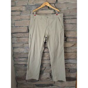 Eddie Bauer Travex Pants Mens 38x32 Khaki Nylon Hiking Stretch Outdoor Camp